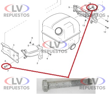 TORNILLO SEGURO SOPORTE DE CILENCIADOR S3/S4 SCANIA ORIGINAL