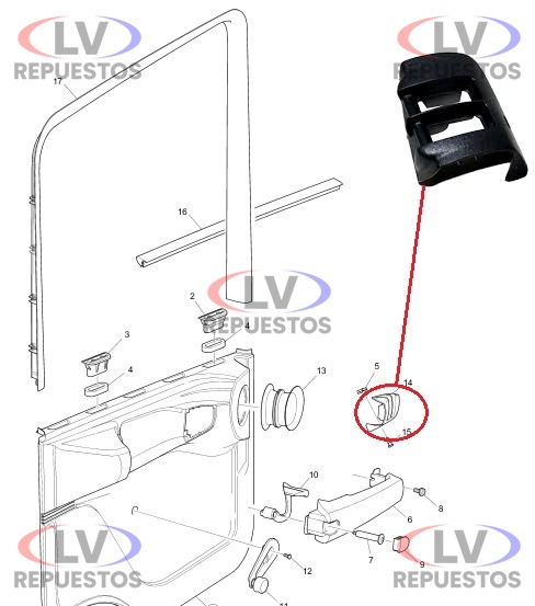 PANEL LEVANTA VIDRIO PUERTA LI S4 SCANIA ORIGINAL