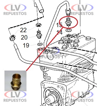 CONECTOR SUPERIOR CONPRESOR AIRE S4 SCANIA ORIGINAL