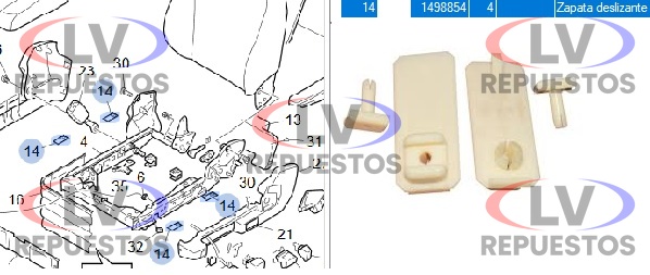 KIT GUIA COMANDO ASIENTO SC S4/S5 SCANIA ORIGINAL