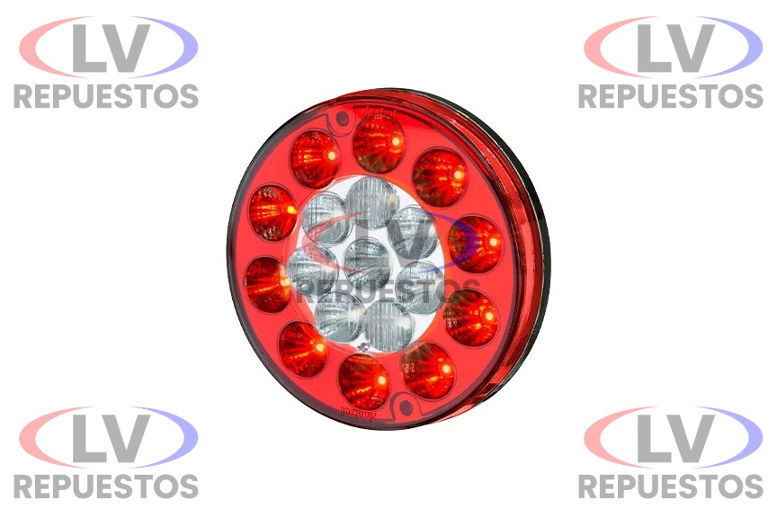 FARO REDONDO ROJO CENTRO BLANCO LED 24V/12V SINALSUL