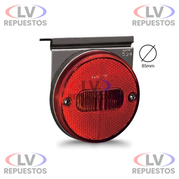 FARITO LATERAL C/ BASE REDONDO ROJO LED 24V/12V TIPO GUERRA PRADOLUX