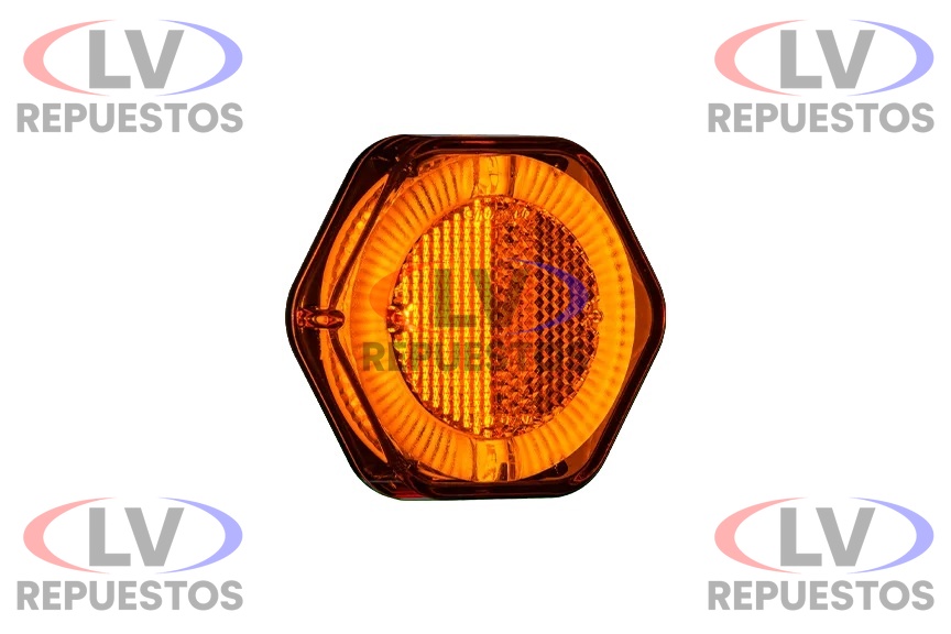 FARITO LATERAL CHICO S/ BASE HEXAGONAL AMARILLO LED 24/12V SINALSUL