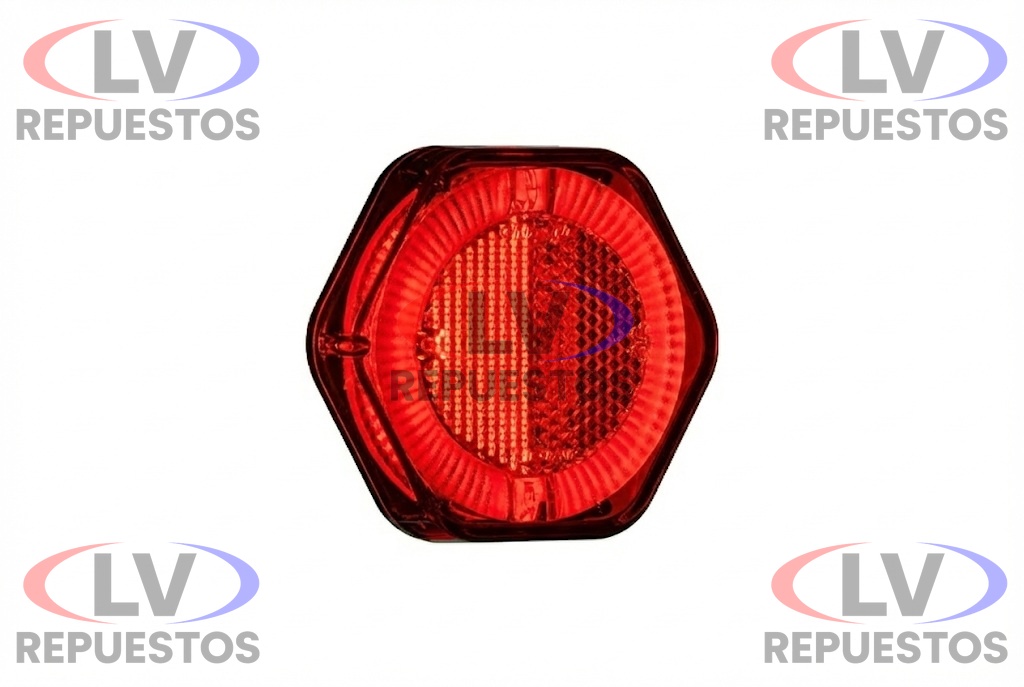 FARITO LATERAL CHICO S/ BASE HEXAGONAL ROJO LED 24/12V SINALSUL