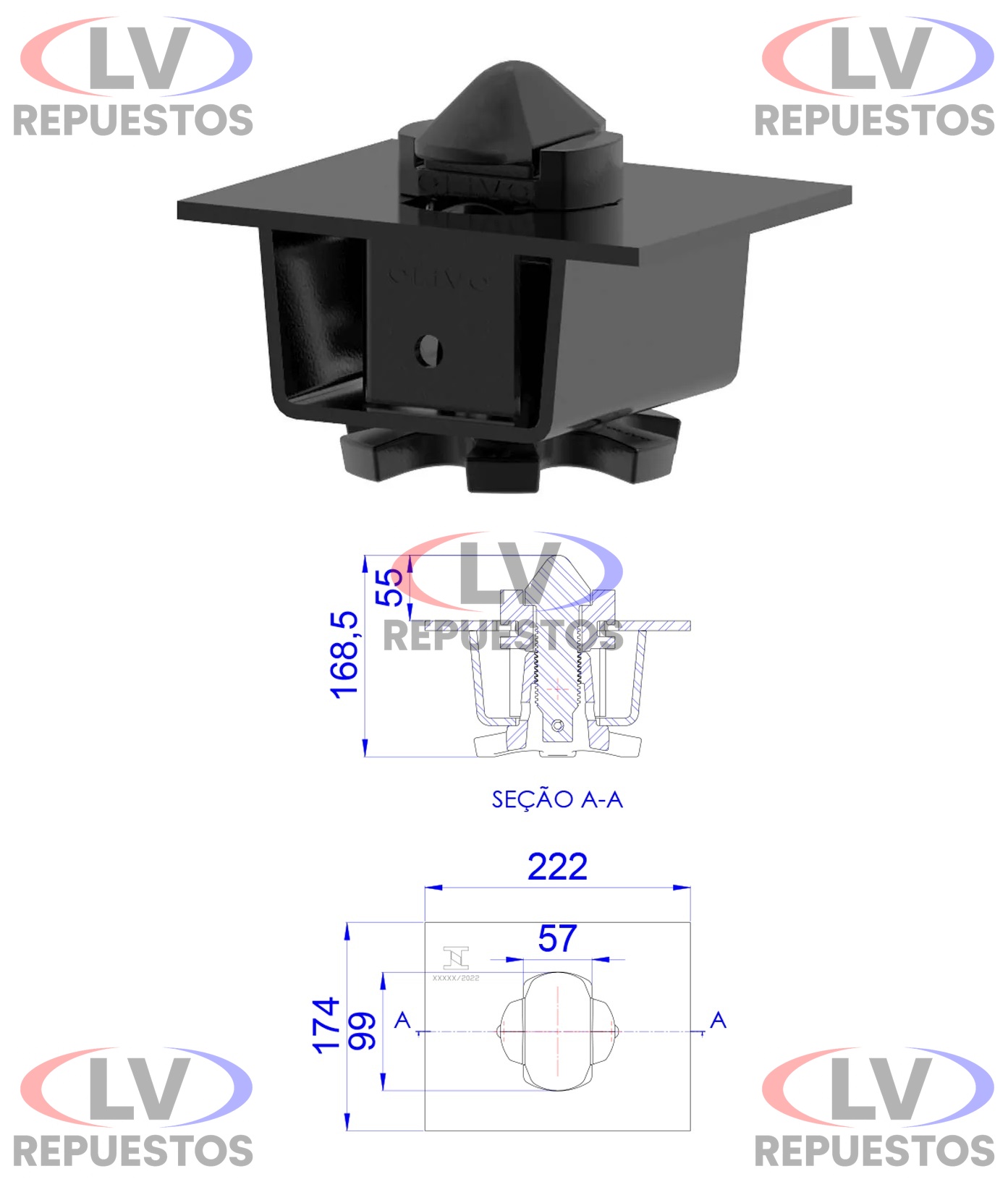 PORTA PINO CONTENEDOR COMPLETO OLIVO