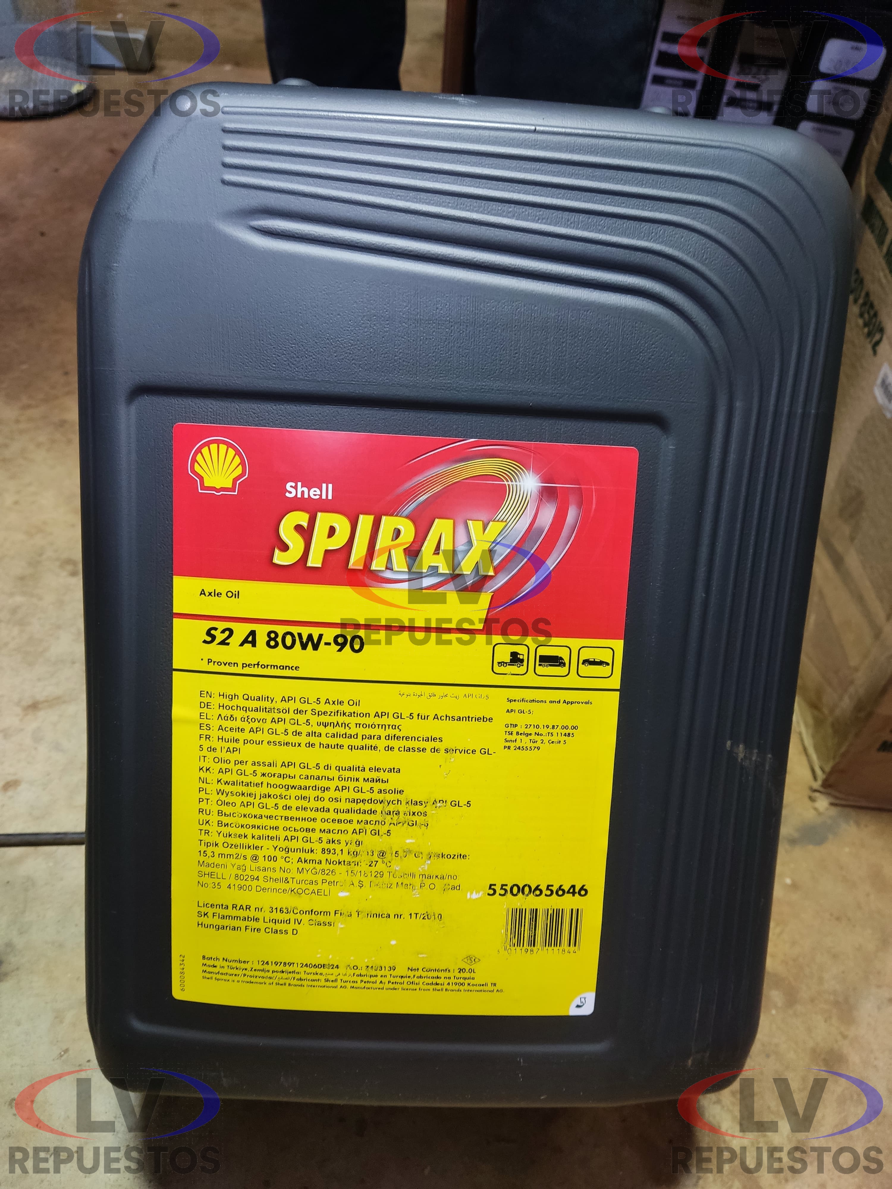 ACEITE CAJA 80W90 SPIRAX SHELL 20L