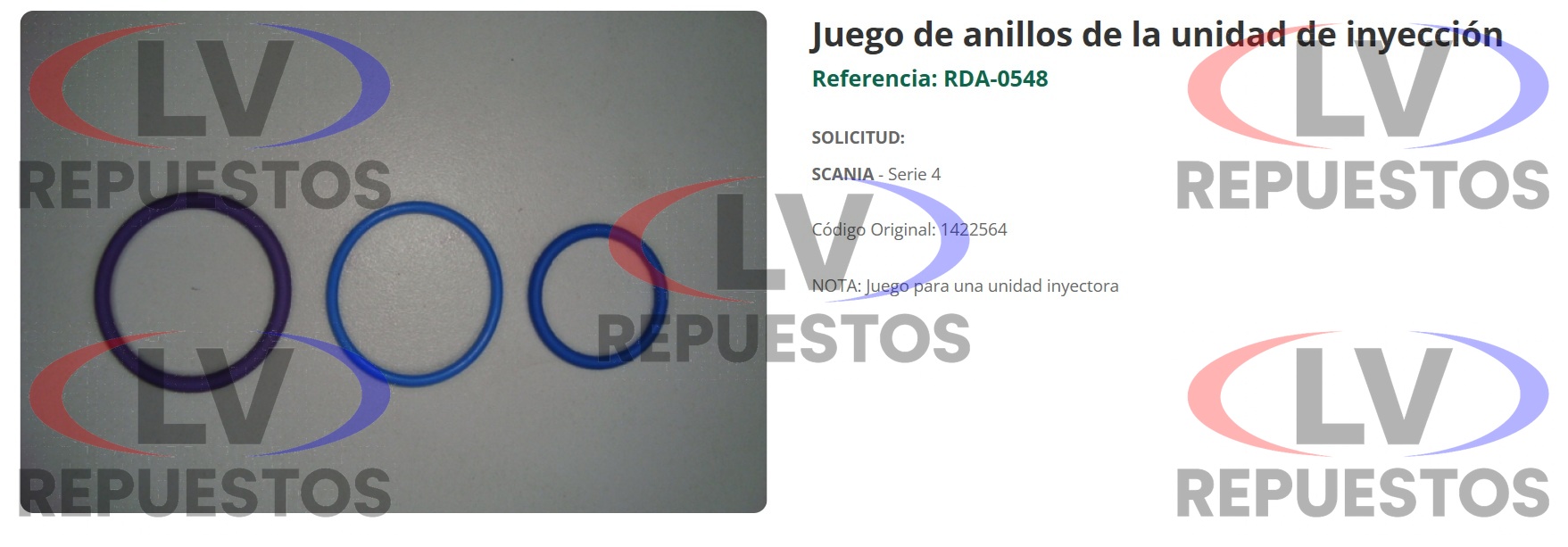 KIT REPARO ANILLO PICO INYECTOR PARCIAL PDE S4/S5 RDA