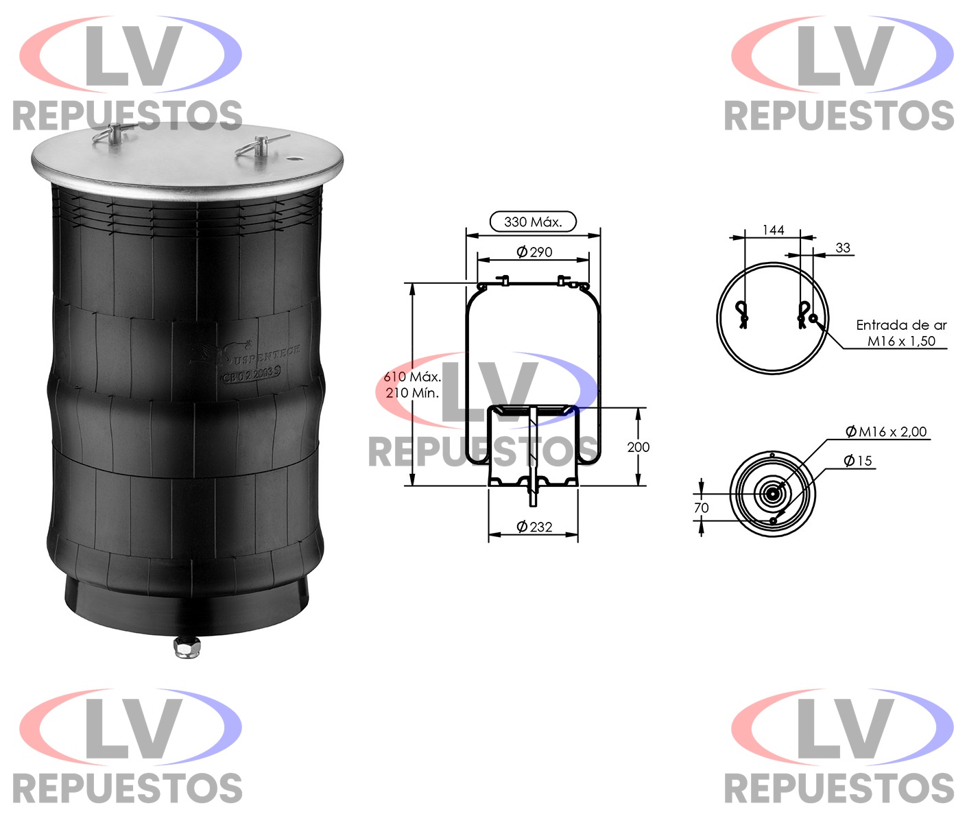 PULMON SUSP. NEUMATICA TR C/ BASE SC S4 SUSPENTECH