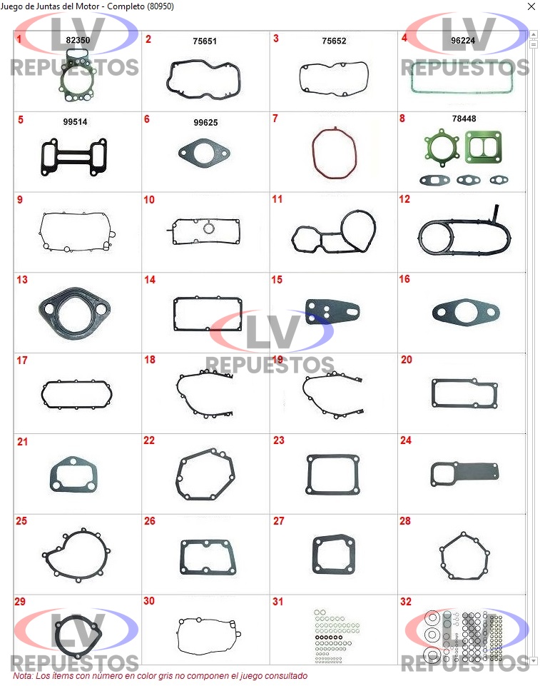 JUEGO JUNTA MOTOR S/ RETEN MECANICO DSC12 124-360 SABO