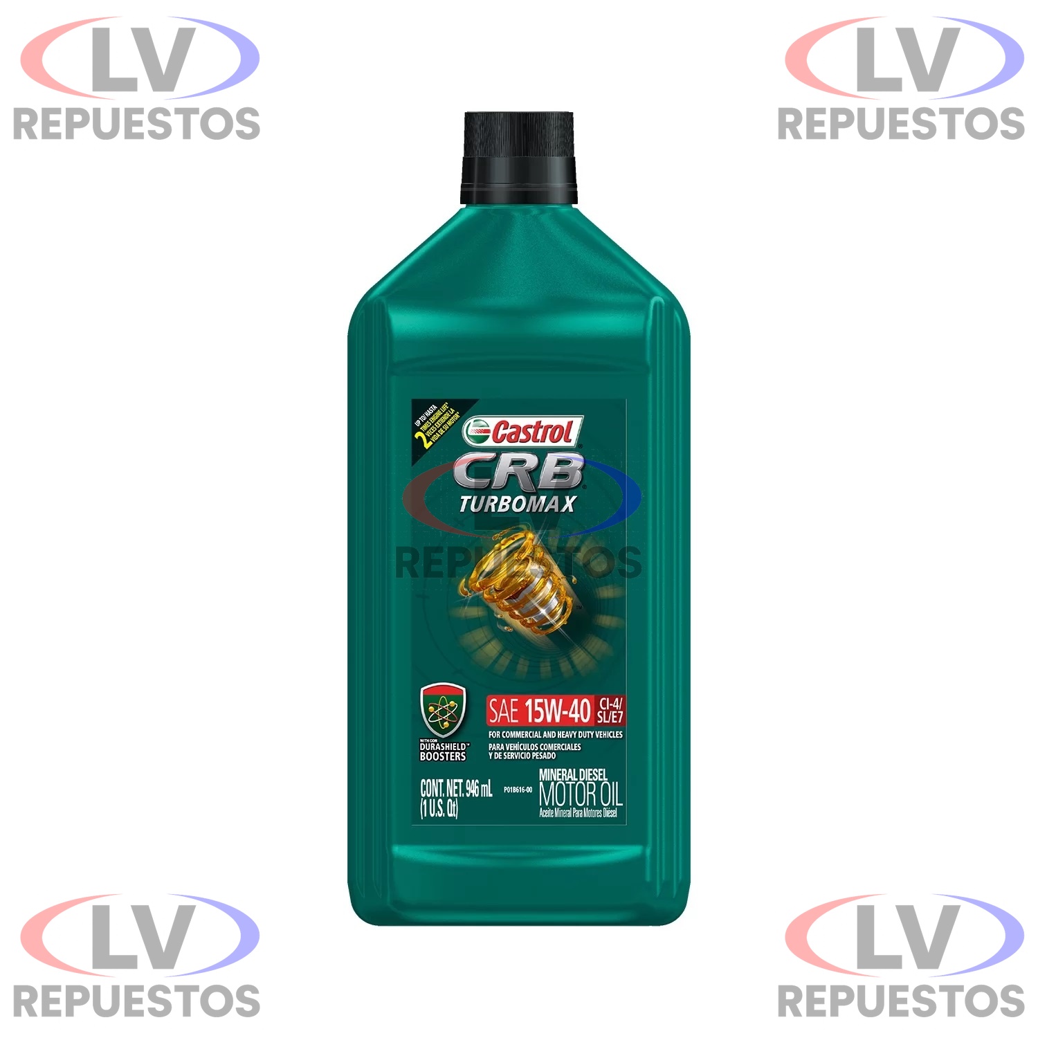 ACEITE MOTOR 15W40 CI-4 CRB TURBOMAX CASTROL 1L