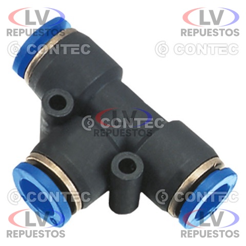 UNION RAPIDA DE 10MM TEE PLASTICA