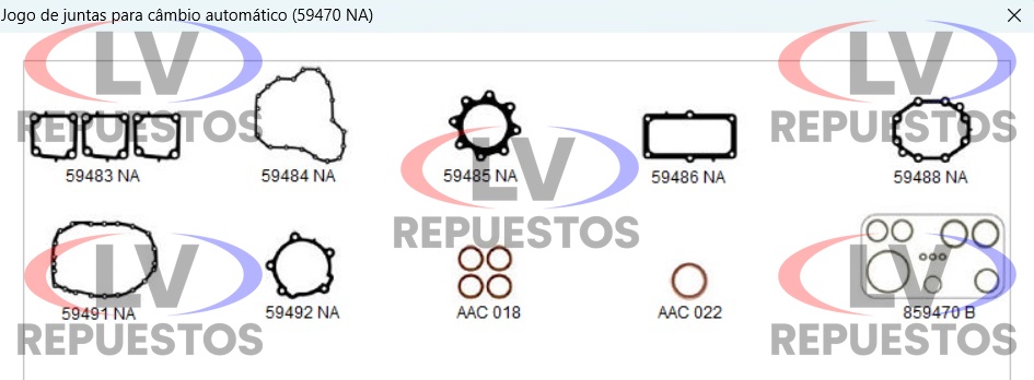 JUEGO JUNTA CAJA CAMBIO GR875/905R SC S5 SANTA CRUZ