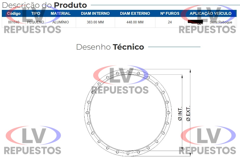ARO ALUMINIO DE PULMON ALZA EJE 380MM CHICO ENGATCAR