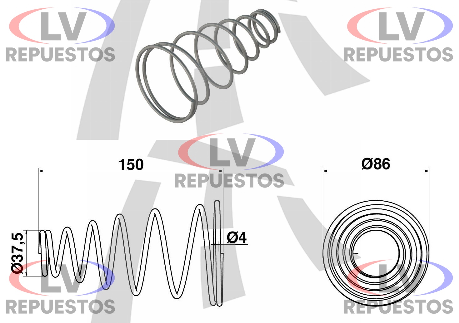 RESORTE PULMON DE FRENO CARRETA SIMPLE 7" 8" 9" THOR