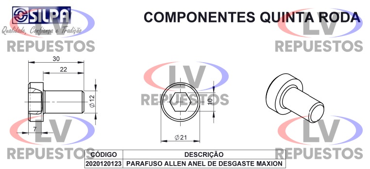 BULON DESGASTE 5TA RUEDA SISTEMA MAXION SILPA