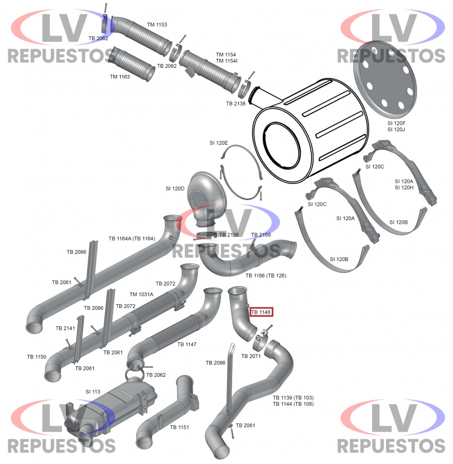 CA�O ESCAPE SALIDA CATALIZADOR CORTO 5" SC S5 FABBOF