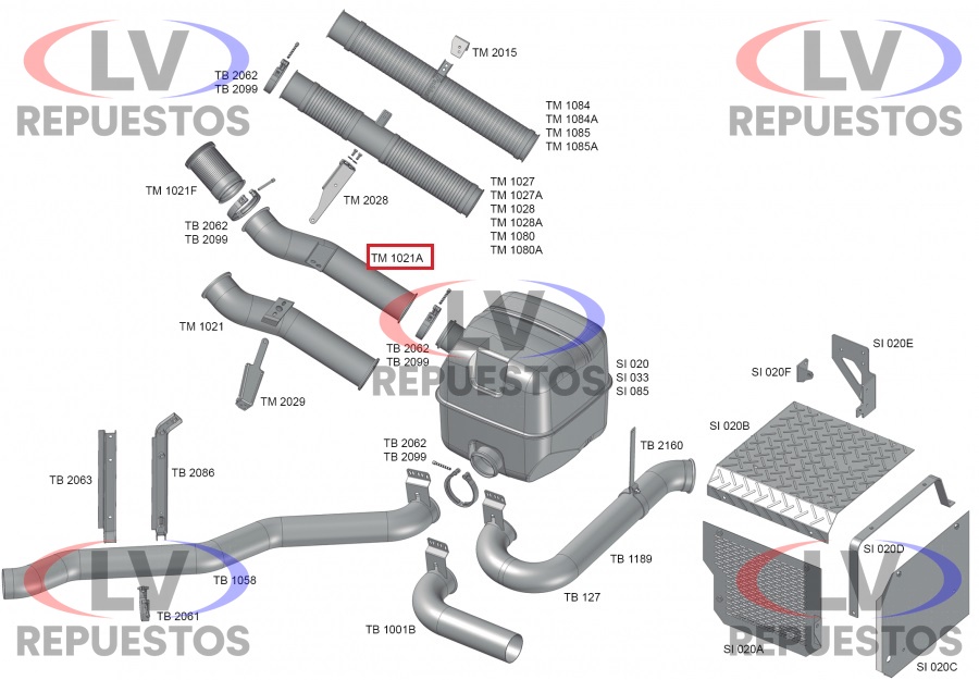 CA�O ESCAPE SALIDA MOTOR INTERMEDIARIO 4.1/2" SC-114/124 FABBOF