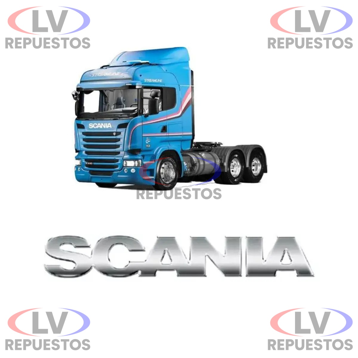 EMBLEMA FRONTAL (SCANIA) CROMADO 710X110MM SC S5 G/R 2008 A 2010 VENKA