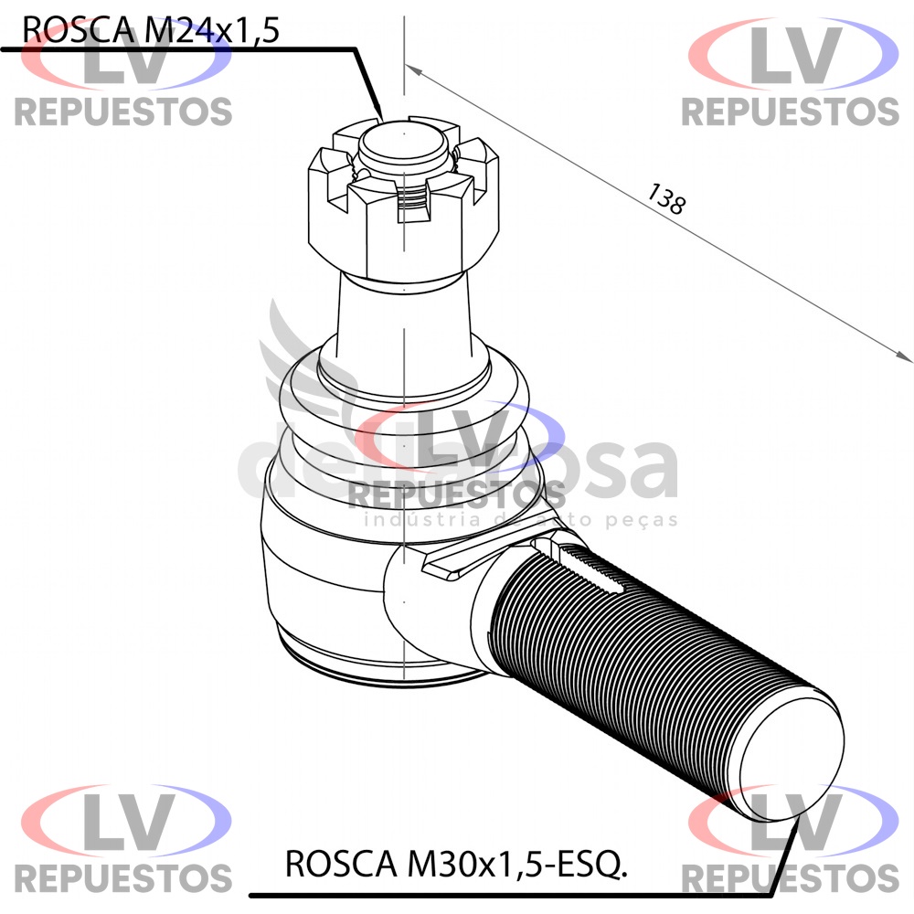 MU�EQUIN DIRECCION VL FH12/FH16 ROSCA M24 LI DELLAROSA