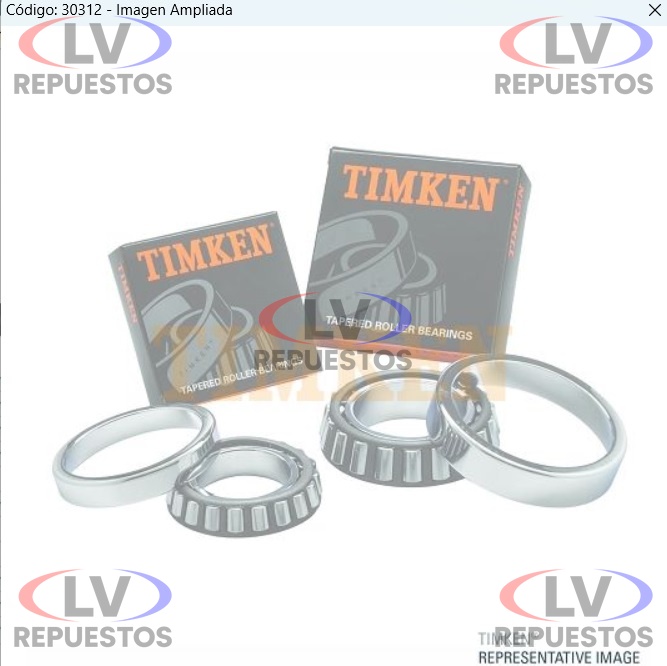 RULEMAN 30312 60X130X33.50 EJE CUADRUPLE TR GR/GRS900/GR801 TIMKEN