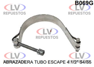 ABRAZADERA SOPORTE TUBO ESCAPE 4.1/2" INOXIDABLE S4/S5  BEPO