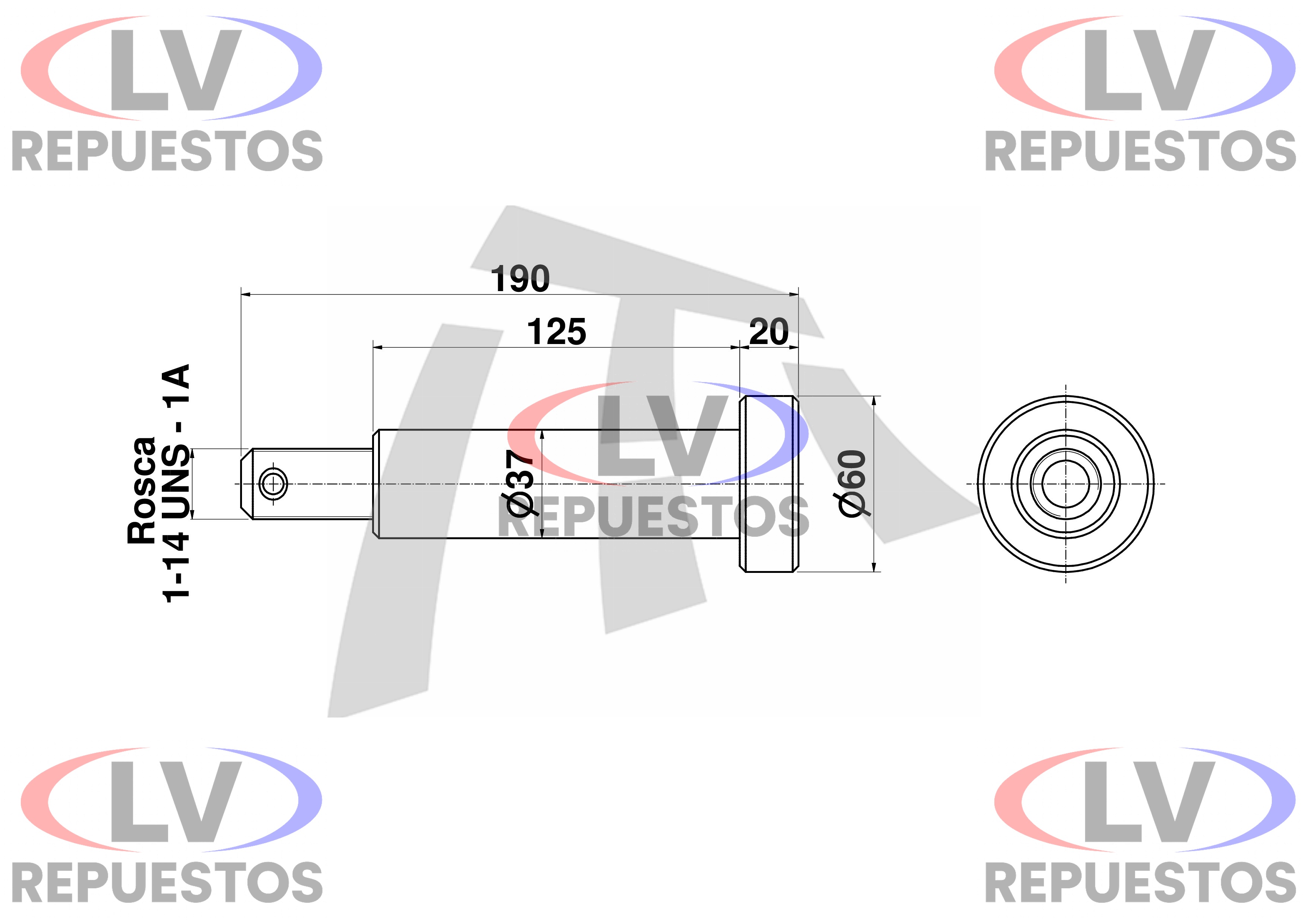 PERNO TENSOR CARRETA 60X37X190MM THOR