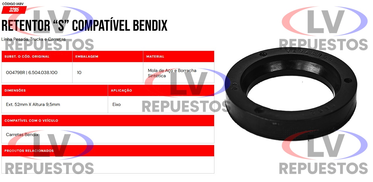 RETEN EJE Z CARRETA 38X52X10MM IABV