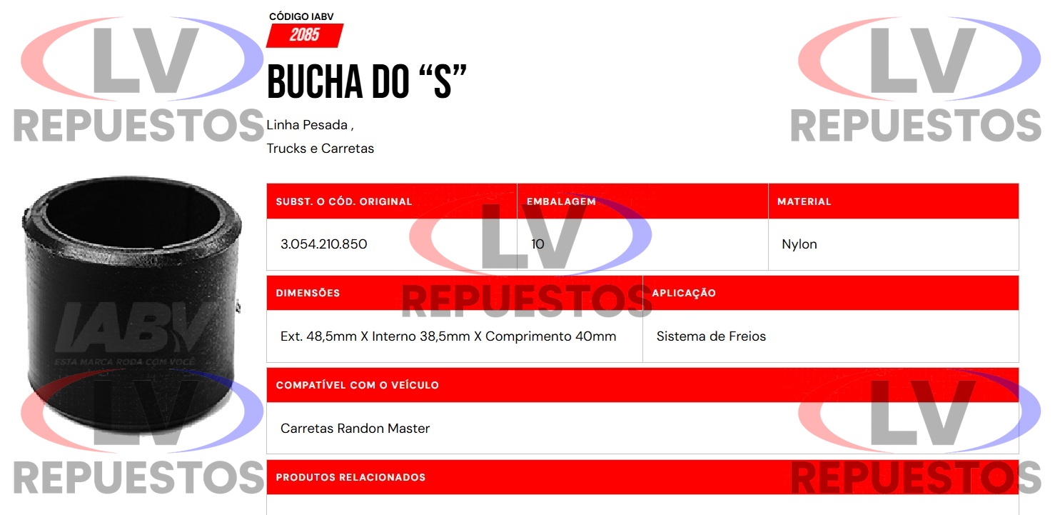 BUJE EJE Z PLASTICO 38.5X48.5X40MM IABV