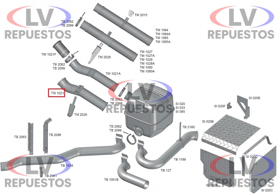 CA�O ESCAPE SALIDA MOTOR INTERMEDIARIO 4.1/2" SC-94/114/124 FABBOF