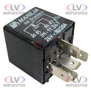 RELAY AUXILIAR 24V 5/PATITA 10/40AMP MARILIA