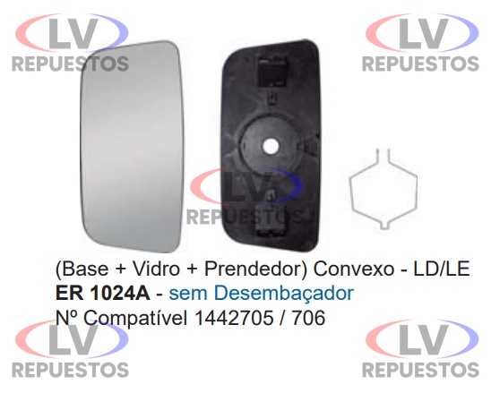 VIDRIO ESPEJO RETROVISOR S/ DES. C/ BASE S4/S5 FABBOF