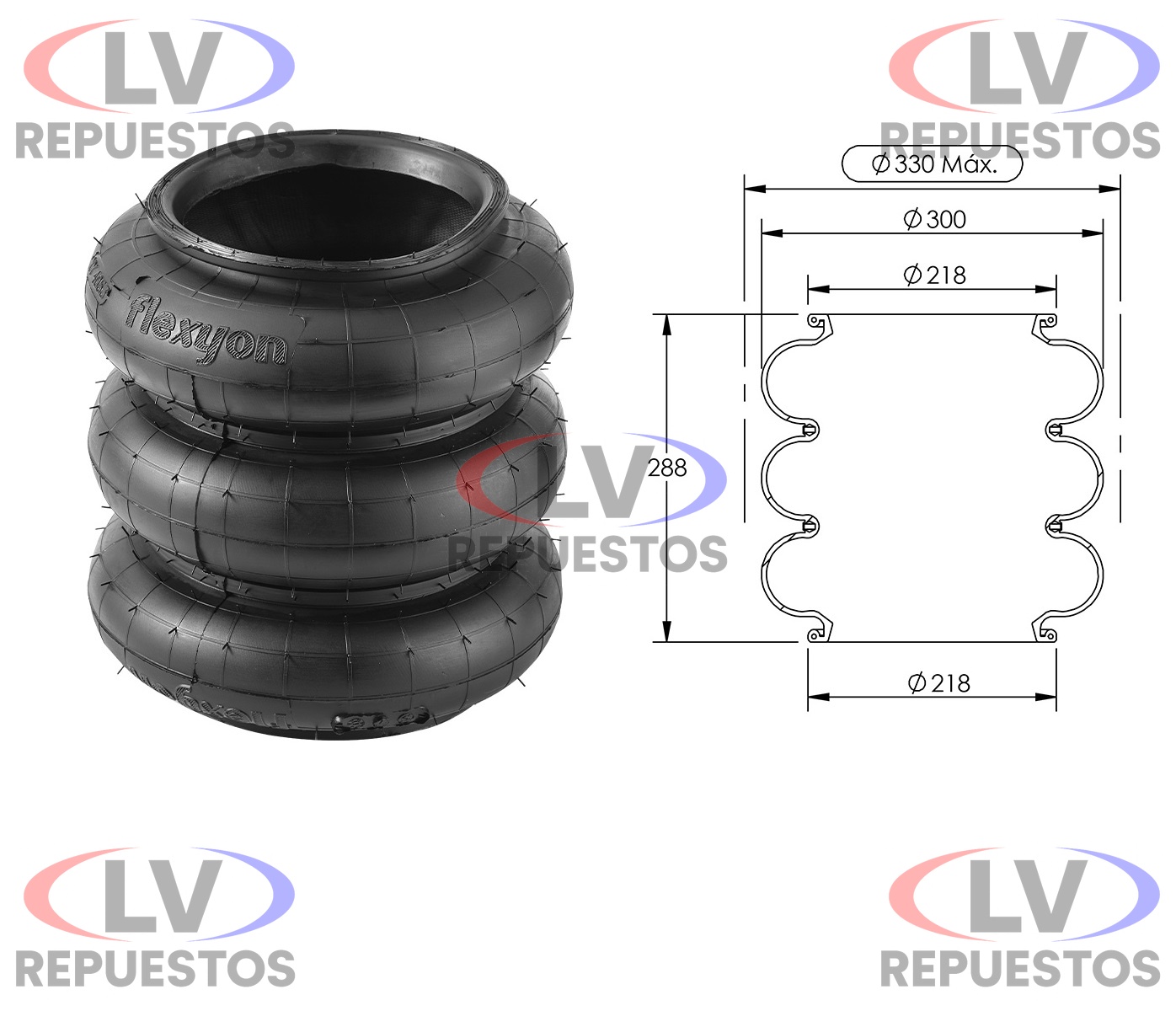 PULMON SUSPENCION CARRETA DE 3 CUERPOS SUSPENTECH