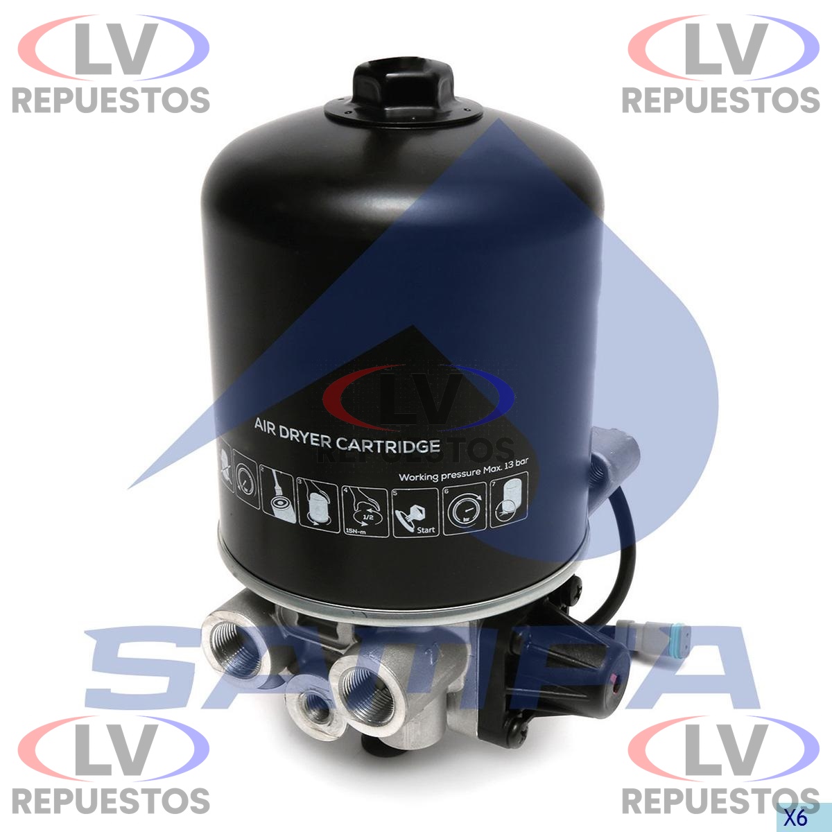 VALVULA SECADOR AIRE APU TIPO WABCO C/ FILTRO SAMPA