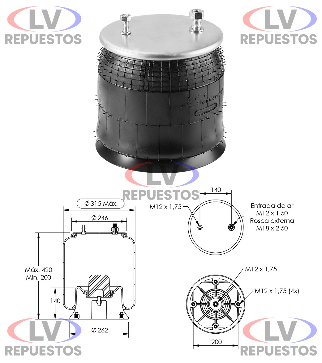 PULMON ALZA EJE CARRETA FACCHINI SUSPENTECH