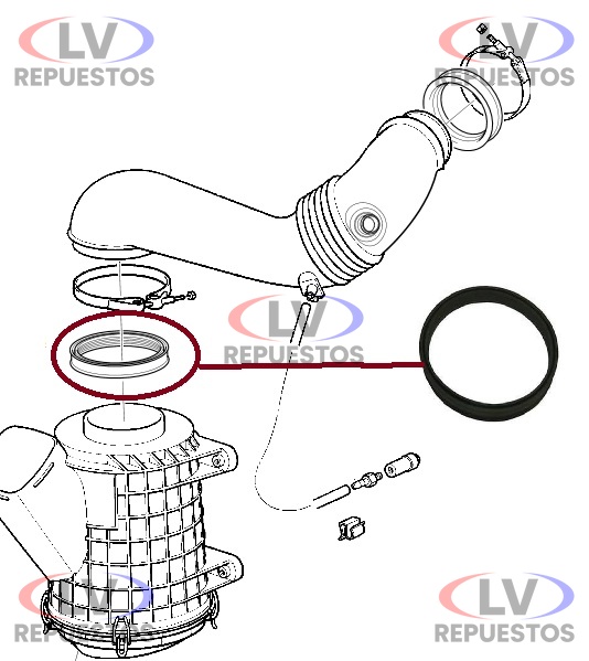 ANILLO VEDACION TUBO ENTRADA DE AIRE S4 GRANDE BR
