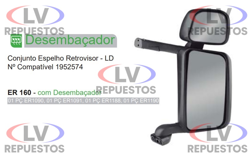 ESPEJO RETROVISOR LD C/ DES. C/ AUX. MANUAL BRAZO ALUM. S4/S5 FABBOF