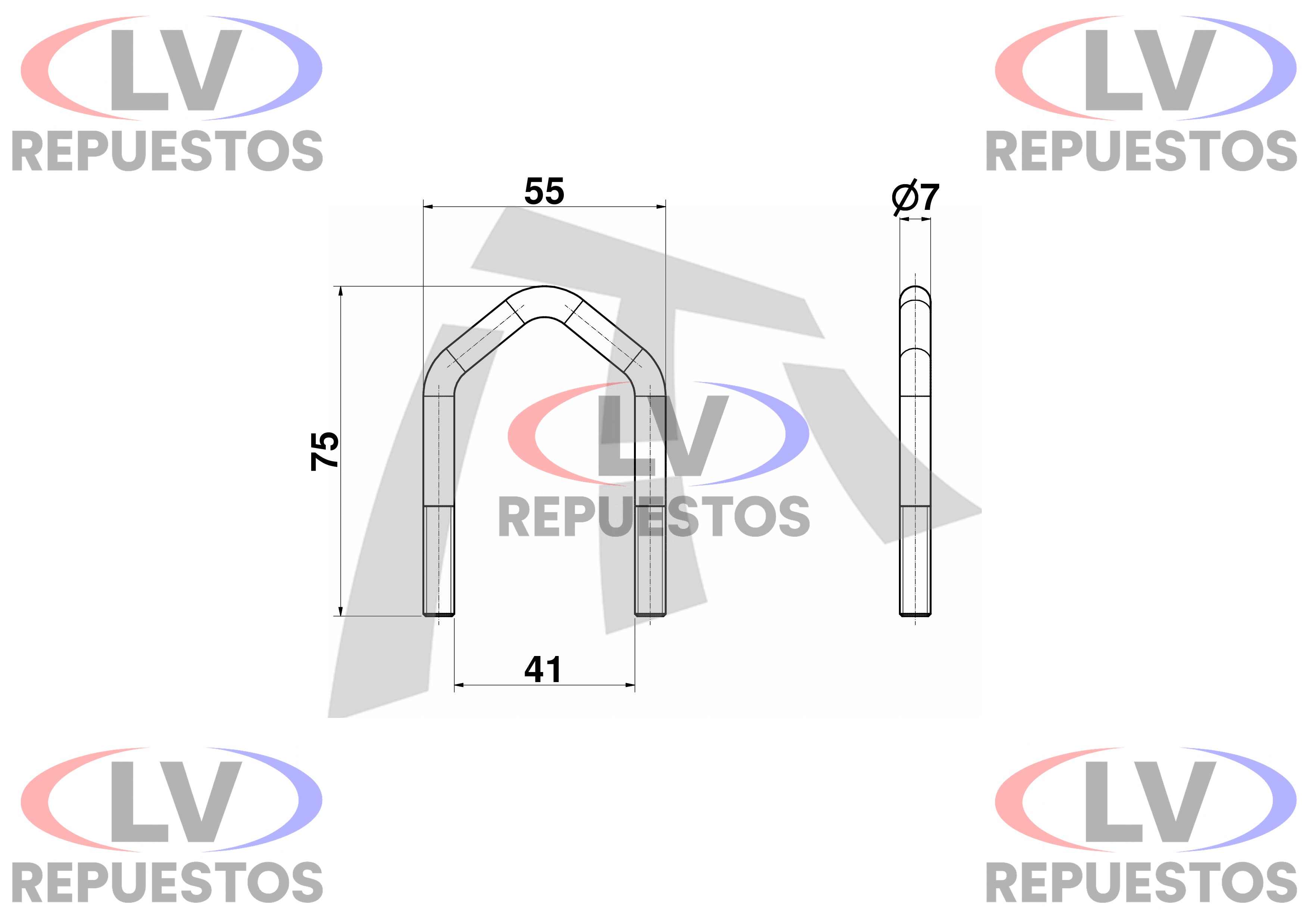 PRESILLA CADENA LATERAL TIPO V 41MM THOR