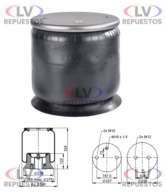 PULMON SUSP. TRUCK C/ BASE NYLON SC S3/S4/S5 PHOENIX
