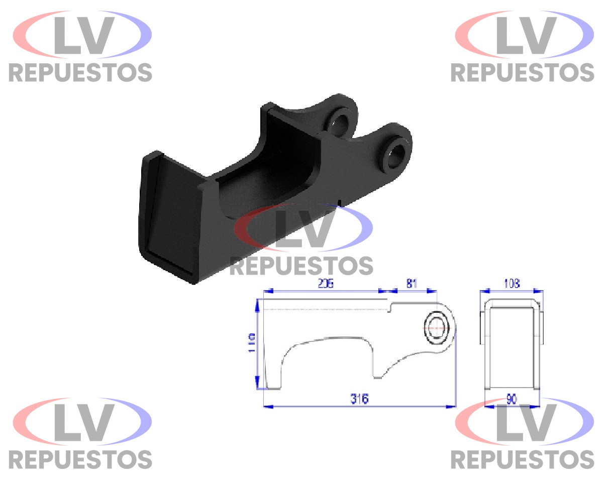 ZAPATA MAZO ELASTICO P/ EJE TRACCION OLIVO