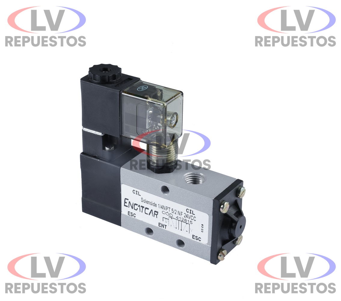 VALVULA SOLENOIDE 3/2 VIAS 1/4" NPT 24V ENGATCAR