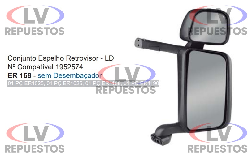 ESPEJO RETROVISOR LD S/ DES. C/ AUX. MANUAL BRAZO ALUM. S4/S5 FABBOF