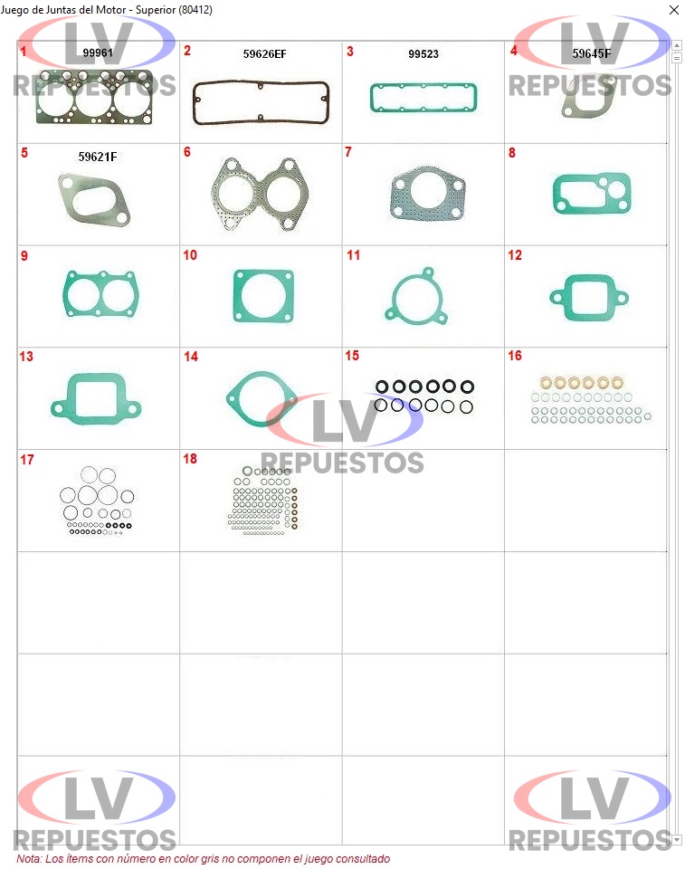 JUEGO JUNTA MOTOR S/ RETEN PARCIAL DSC11 SC-111/112/113 SABO