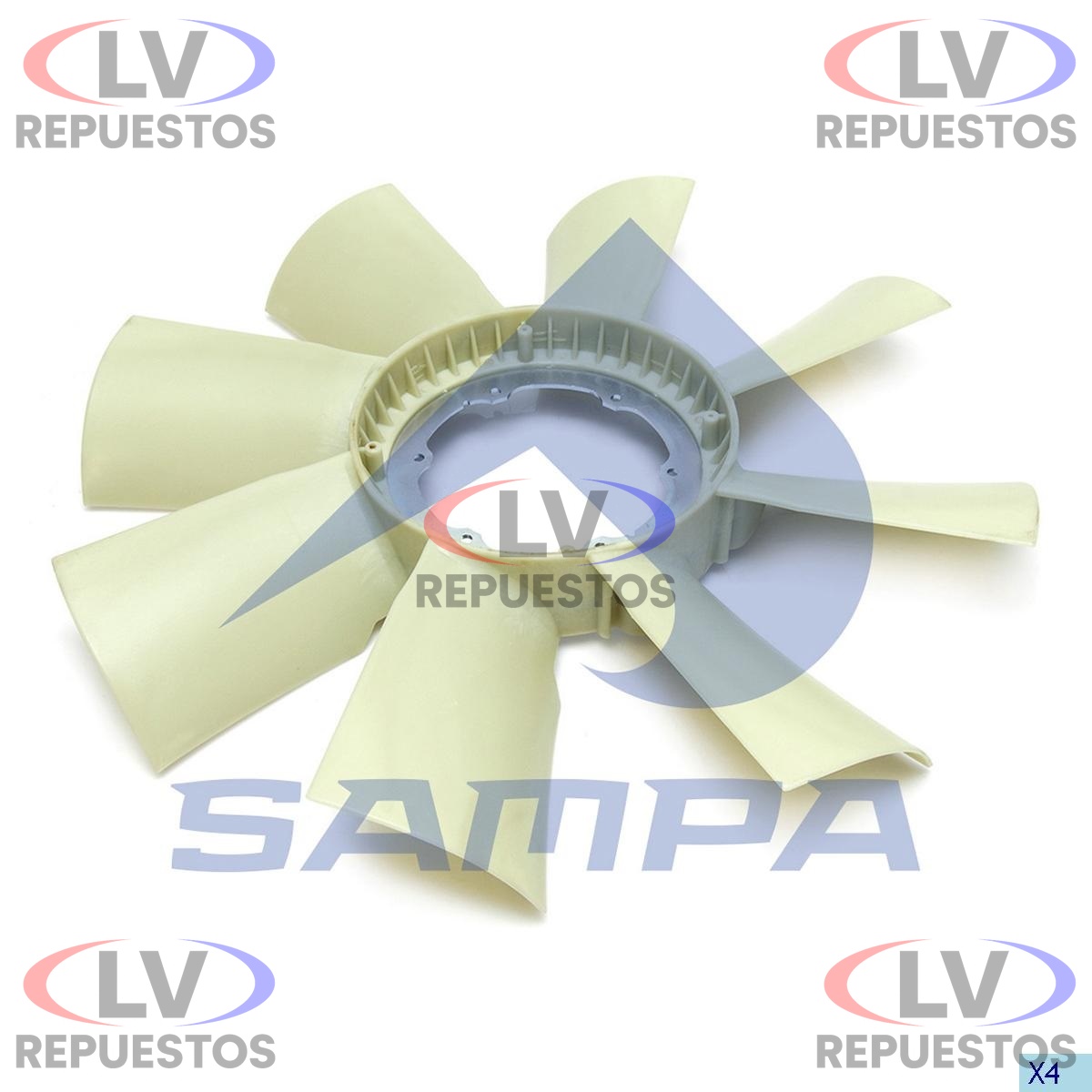 ALETA RADIADOR 75CM 8 PALAS 6 BULONES CABINA ALTA S4 SAMPA