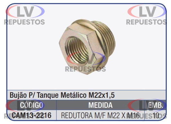 REDUCCION MACHO M22X1.5 X HEMBRA M16X1.5