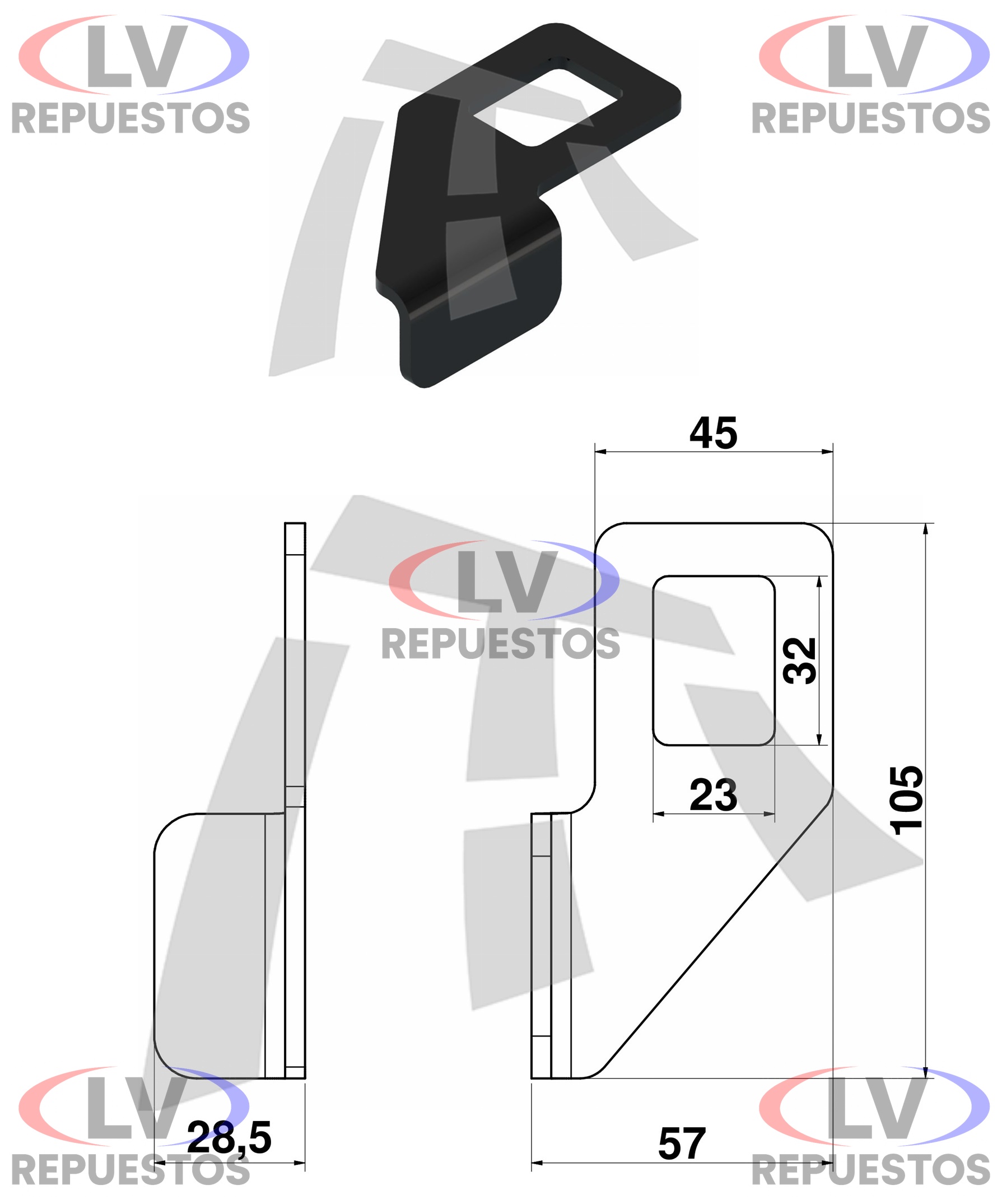 GUIA TAPA CARRETA HEMBRA LD THOR