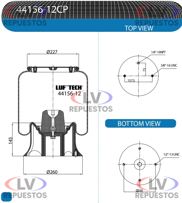 PULMON SUSP. DT BASE PLASTICO SC S3 LUFTECH