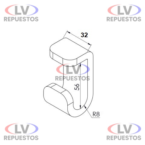ENGANCHE LATERAL TAPA CARRETA TIPO G SOLDABLE GRANDE TC