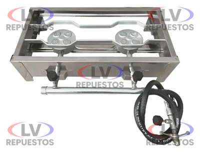 COCINA PORTATIL INOX 2 BOCAS S/ CHAPA ESTILOFER