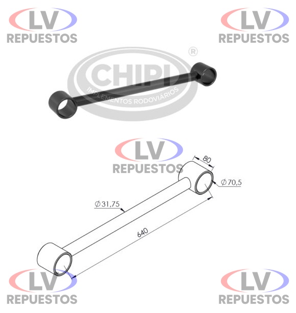 BRAZO TENSOR FIJO TRUCK/GUERRA 640MM CHIPI