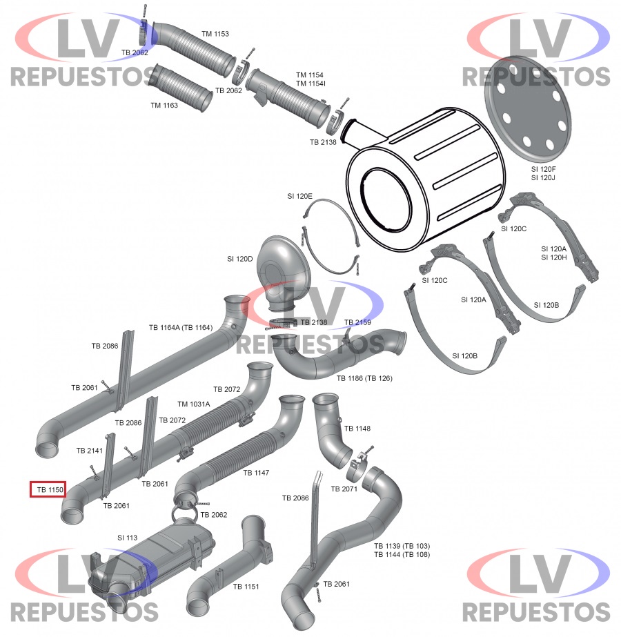 CA�O FLEXIBLE ESCAPE SALIDA CATALIZADOR 4.1/2" SC S5 FABBOF